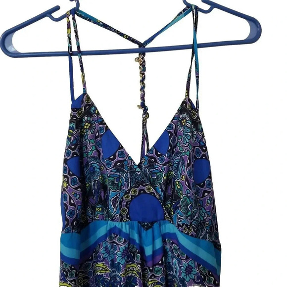 Laundry by Shelli Segal Maxi Dress Size 6 Womens Blue Purple Paisley Vneck - Picture 3 of 7